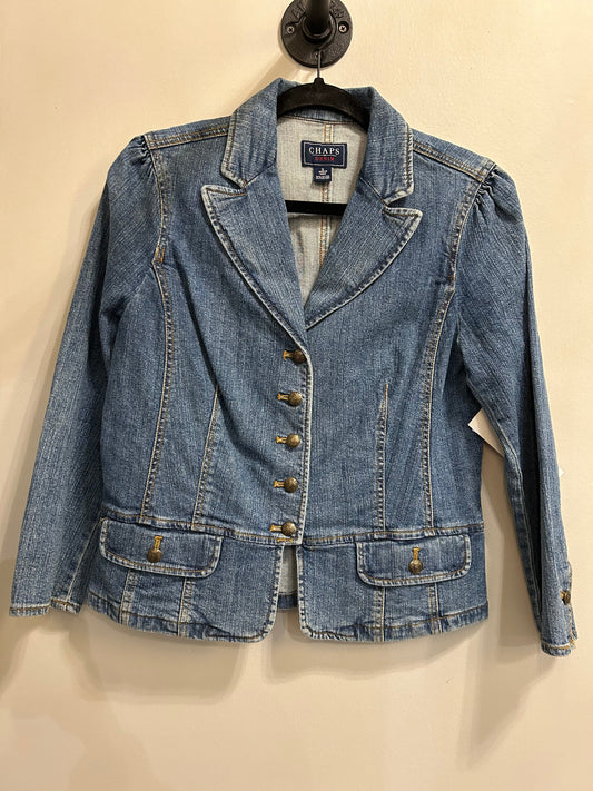 Jacket Denim By Chaps In Blue Denim, Size: S