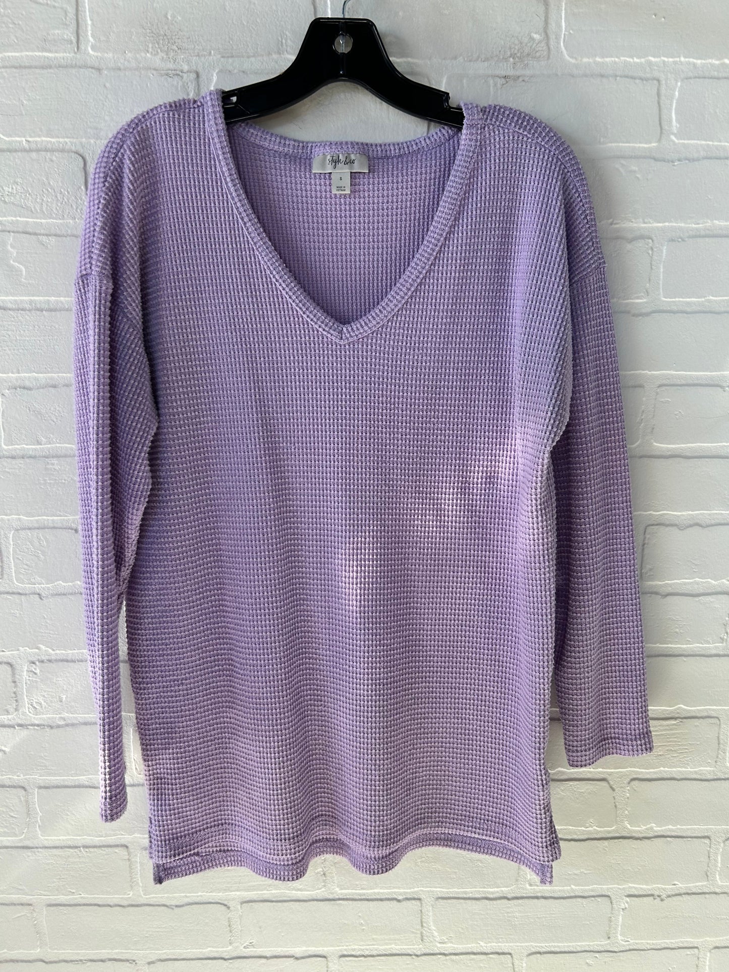 Top Long Sleeve By Style And Company In Purple, Size: S