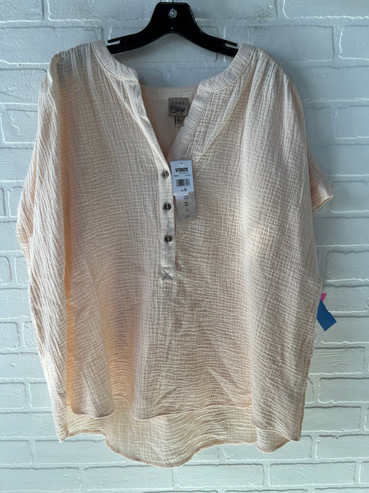 Top Short Sleeve By Como Vintage In Peach, Size: 3x