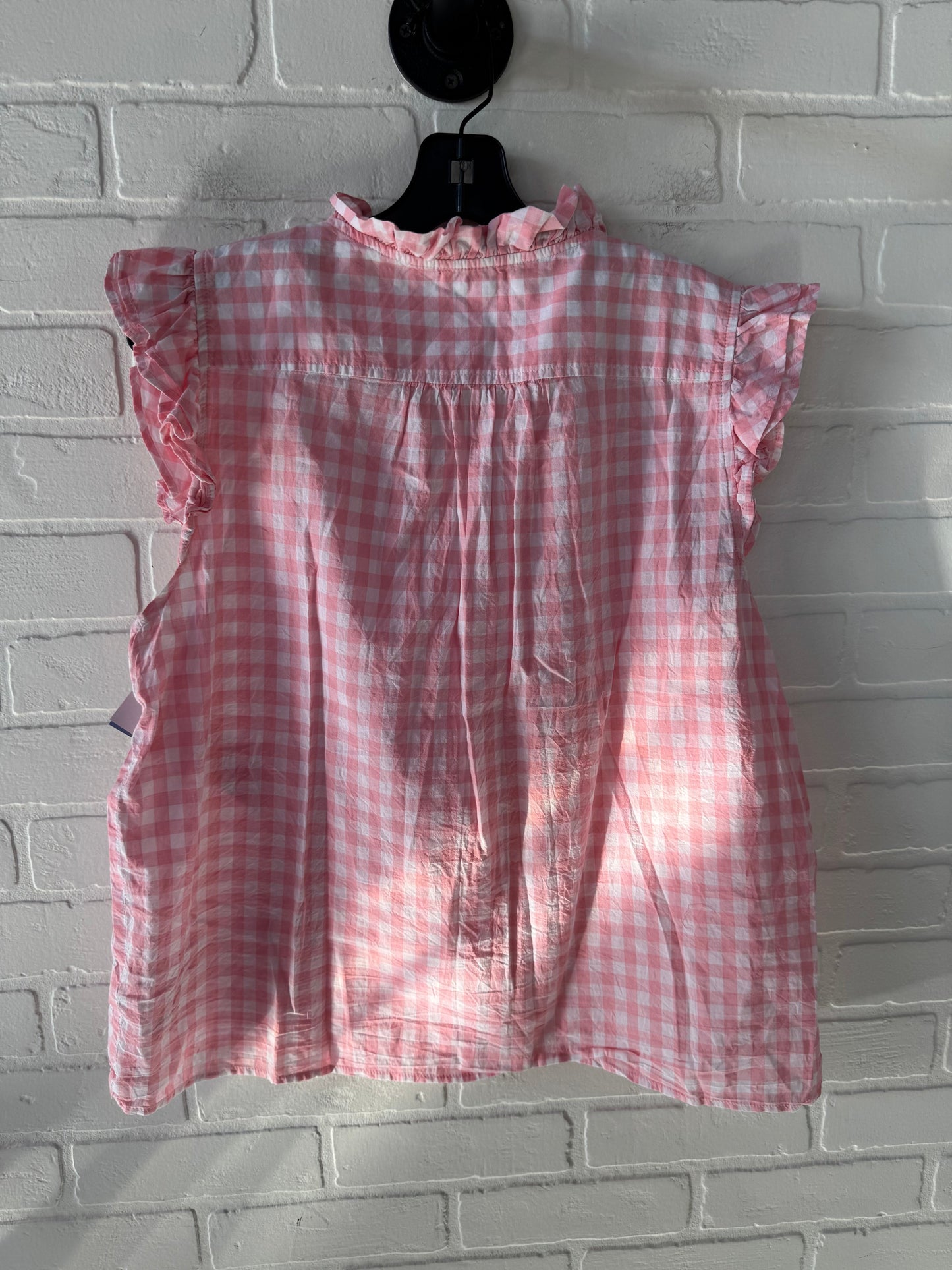 Top Sleeveless By J. Crew In Pink & White, Size: L