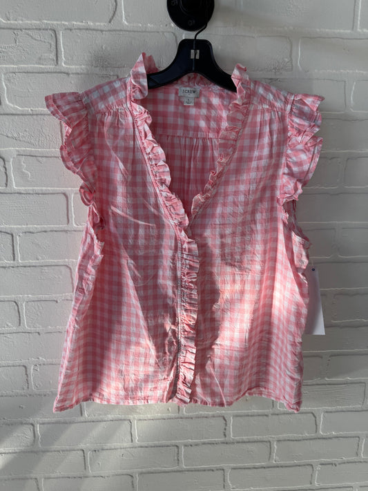 Top Sleeveless By J. Crew In Pink & White, Size: L