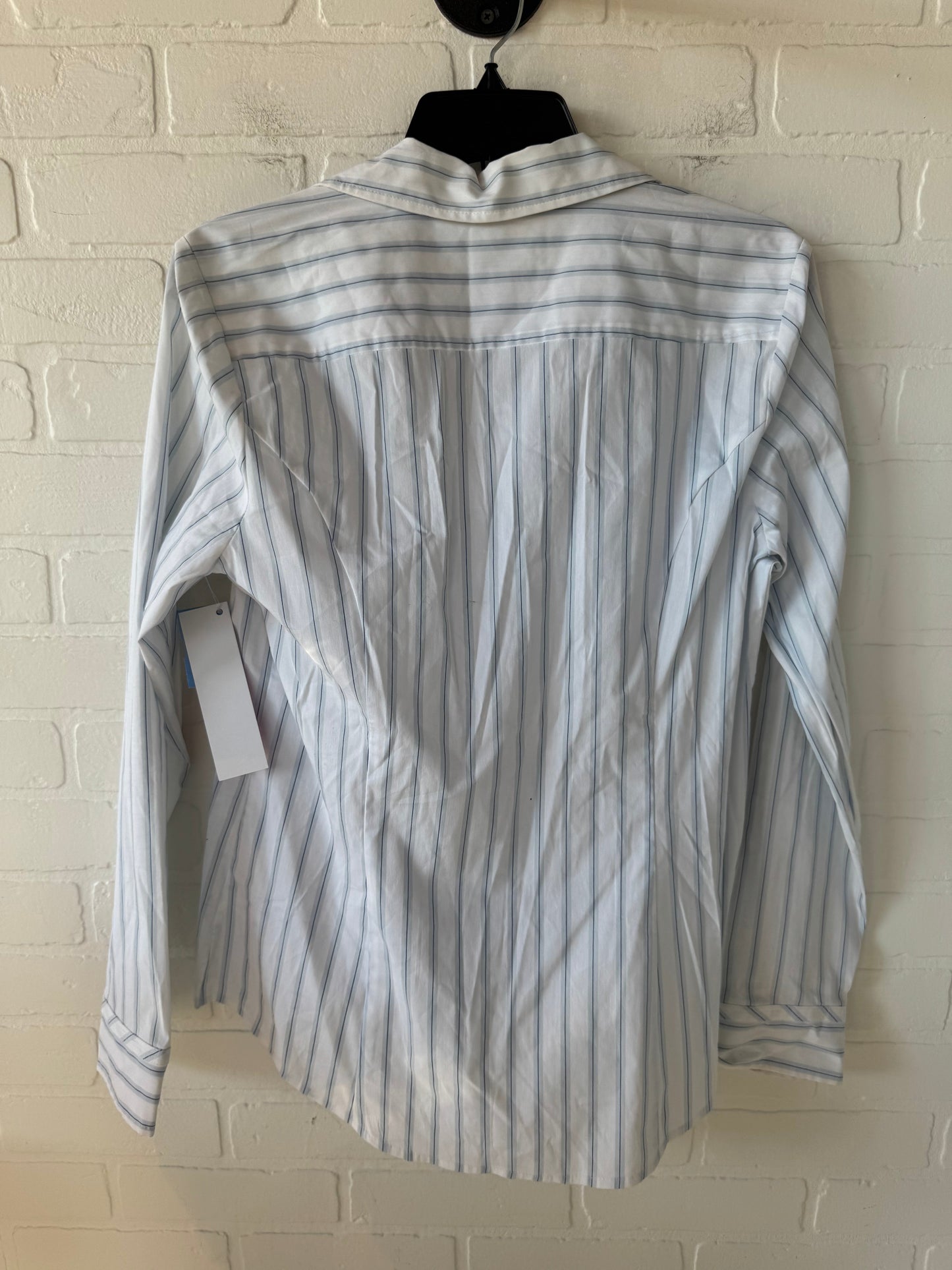 Top Long Sleeve By Express In Blue & White, Size: L