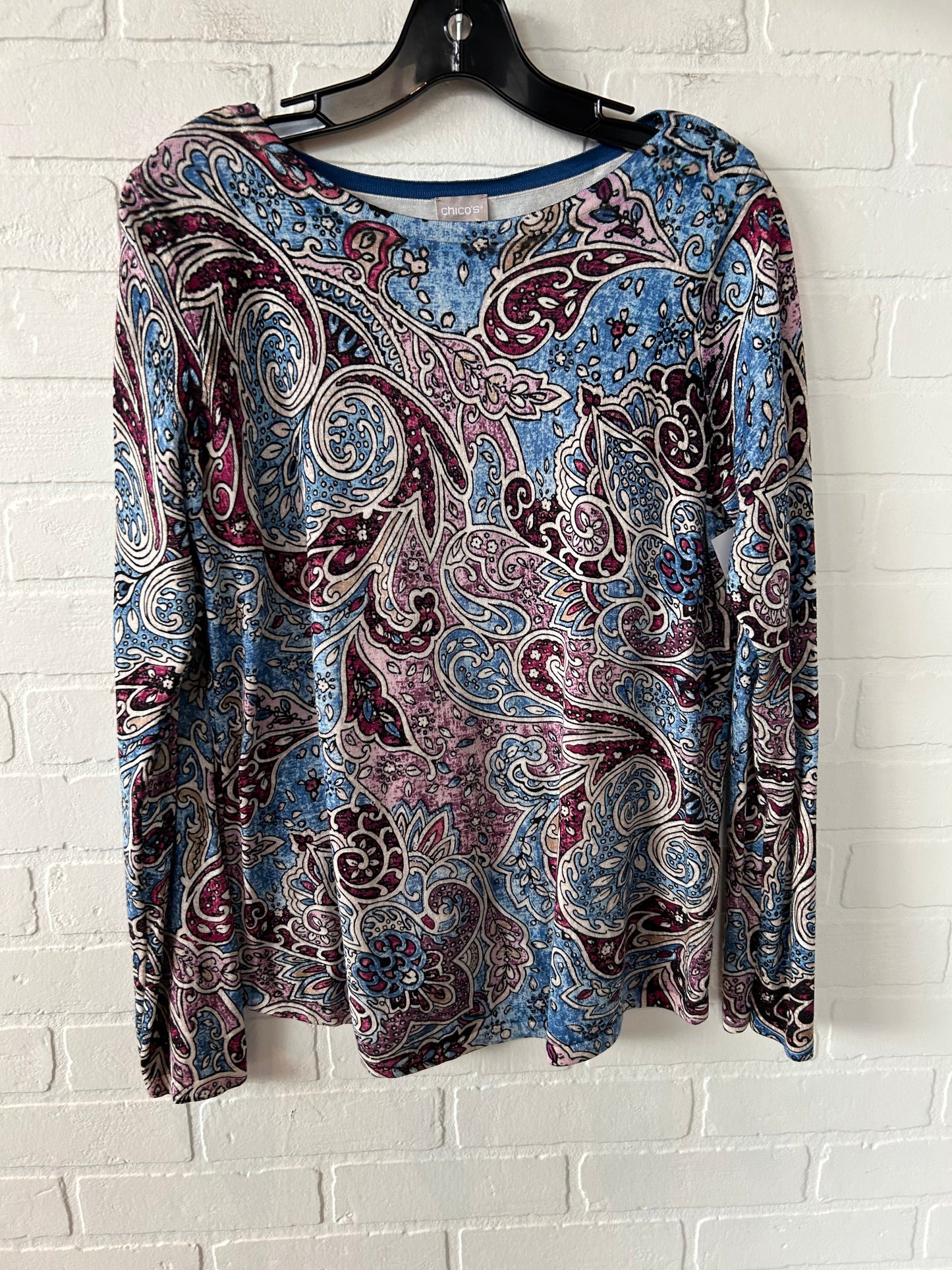 Top Long Sleeve By Chicos In Blue & Purple, Size: M