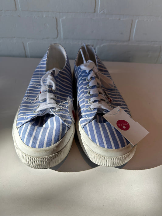 Shoes Sneakers By Superga In Blue & White, Size: 6.5