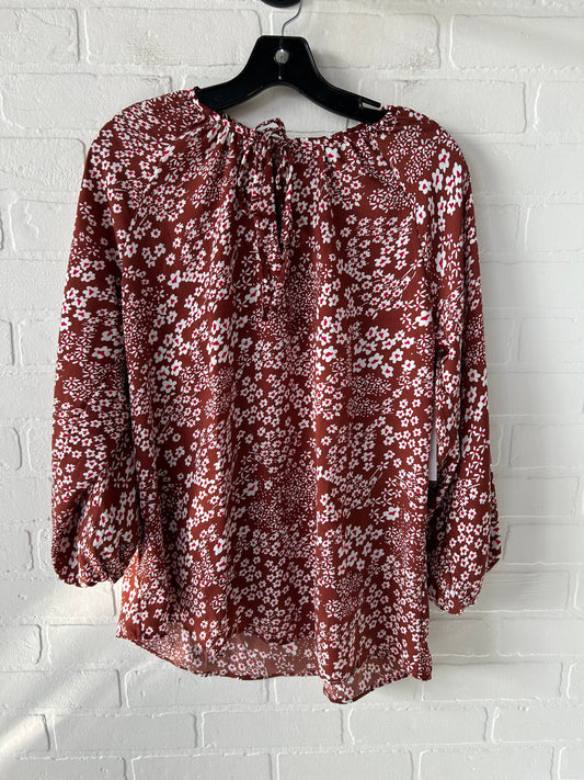 Top Long Sleeve By Clothes Mentor In Brown & Red, Size: L