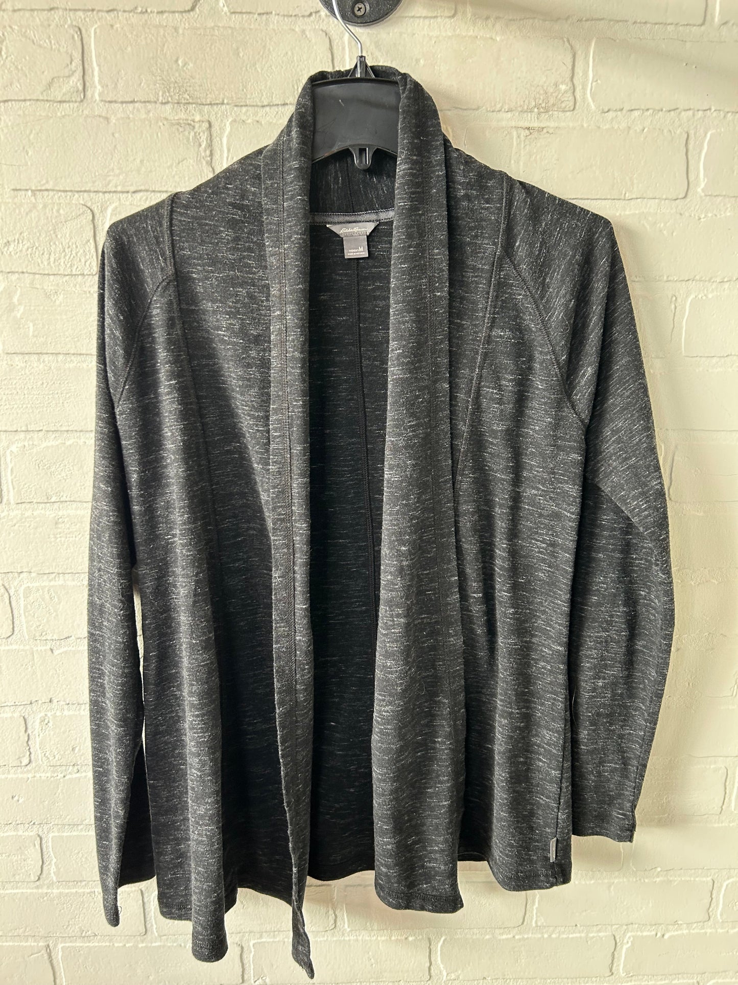 Cardigan By Eddie Bauer In Black & Grey, Size: M