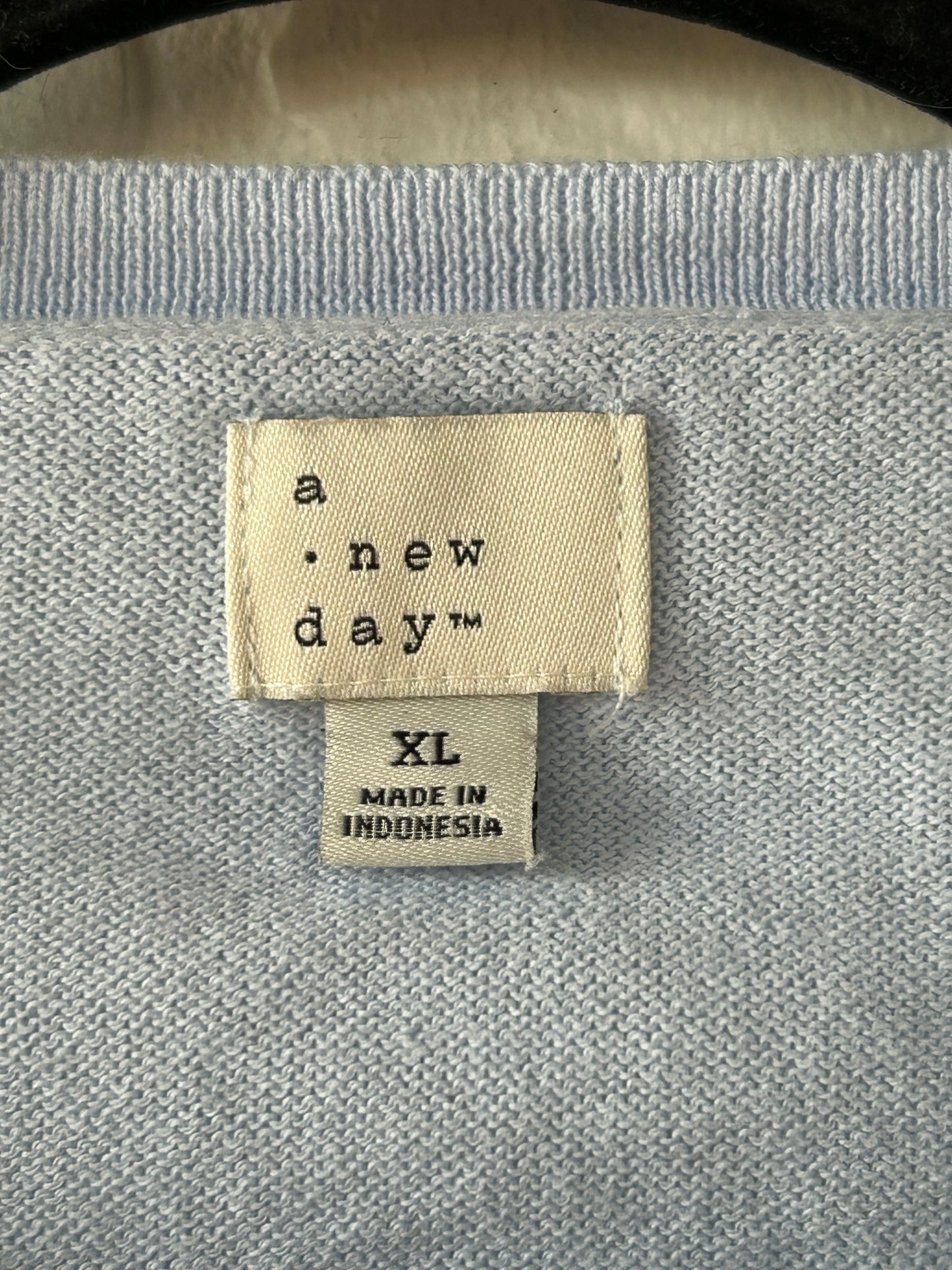 Sweater Cardigan By A New Day In Blue & White, Size: Xl