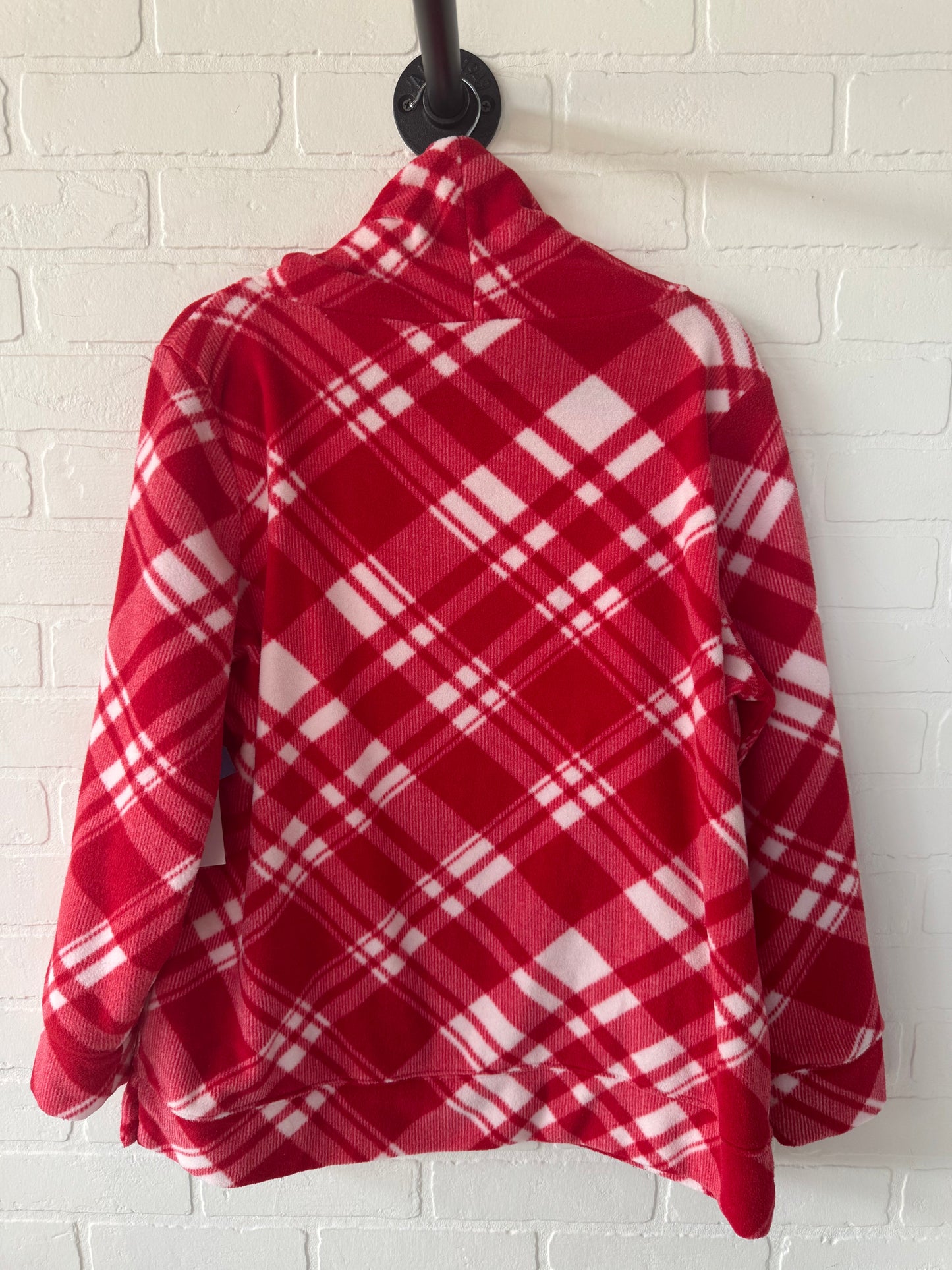 Top Long Sleeve By Talbots In Red & White, Size: 1x