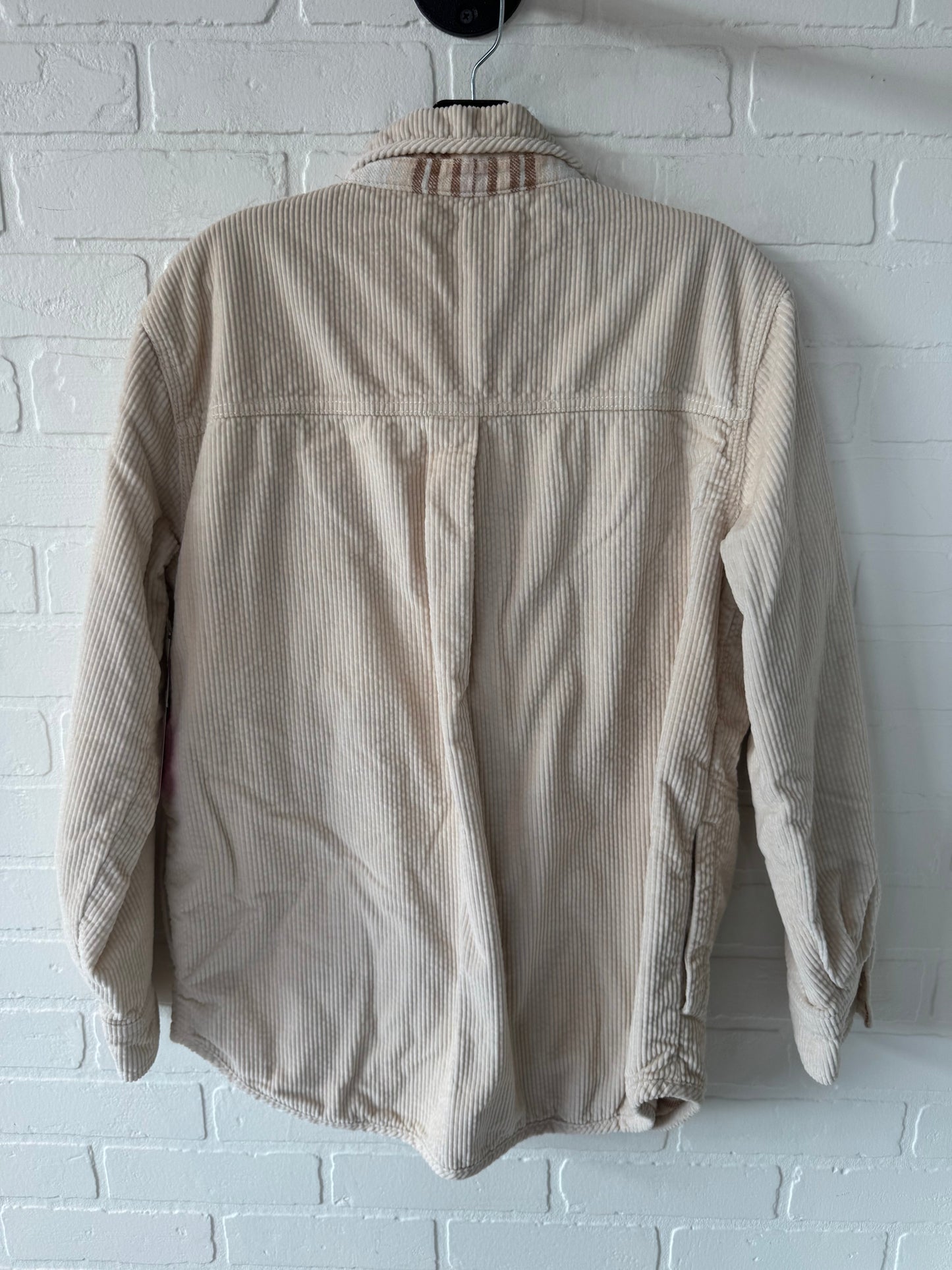 Jacket Shirt By American Eagle In Brown & Cream, Size: M