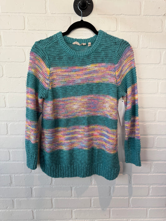 Sweater By Soft Surroundings In Green & Pink, Size: M