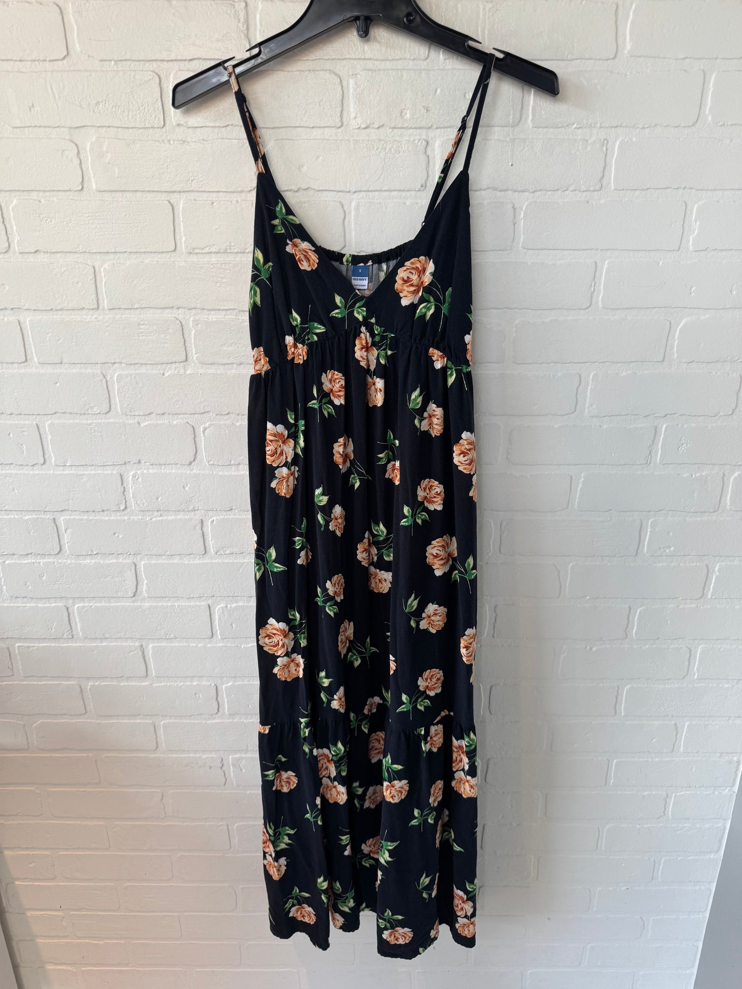 Dress Casual Maxi By Old Navy In Black & Orange, Size: S