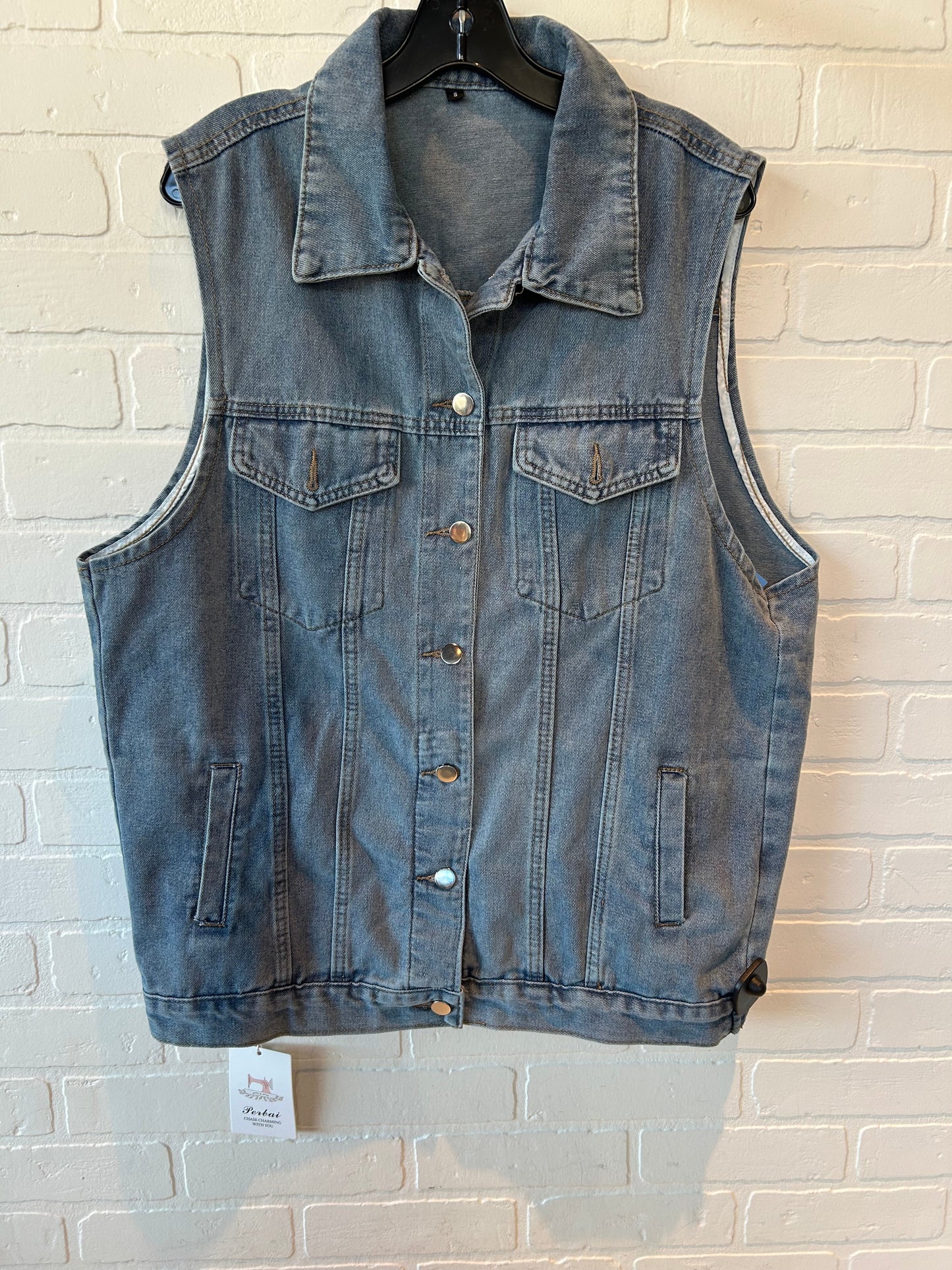 Vest Other By Clothes Mentor In Blue Denim, Size: S