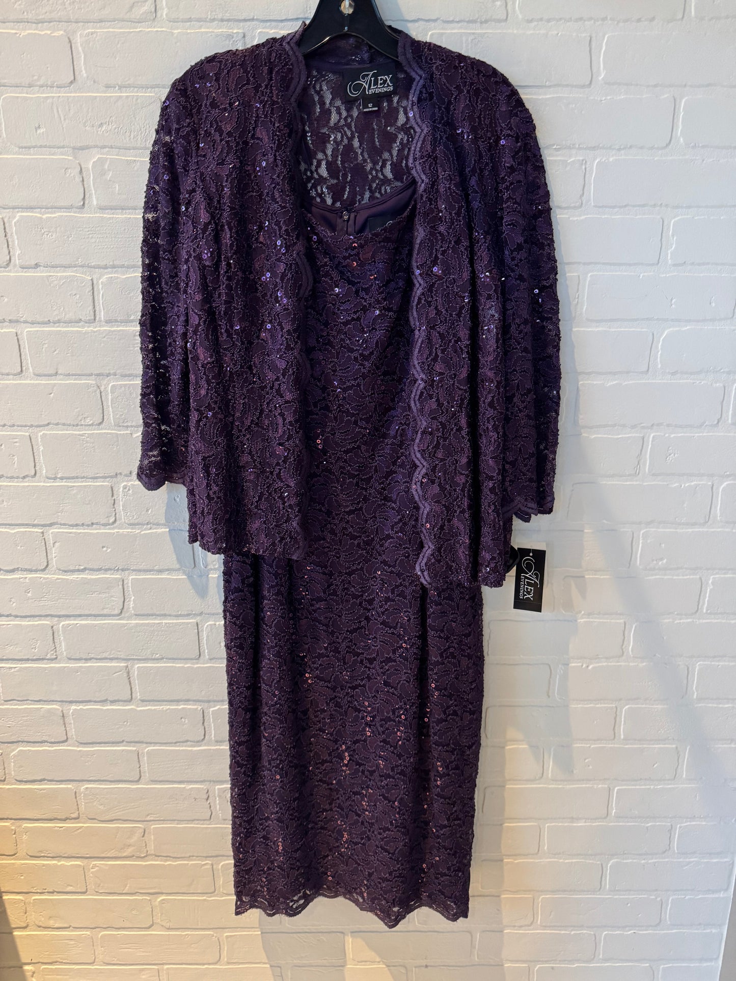 Dress Party Midi By Alex Evenings In Purple, Size: L