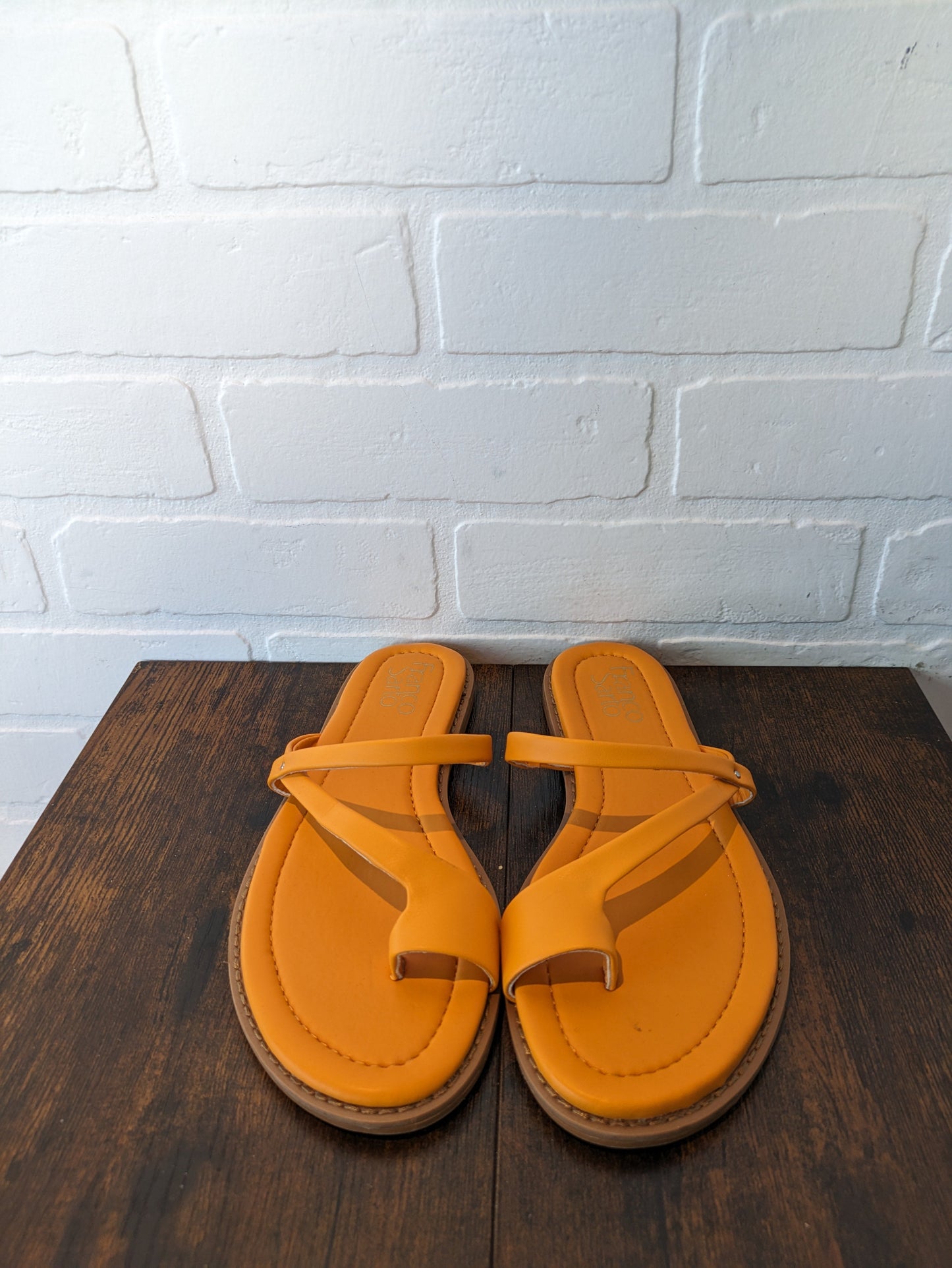 Orange Sandals Flats Franco Sarto, Size 6.5