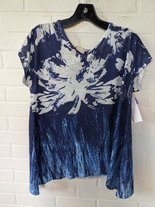 Blue Top Short Sleeve Chicos, Size S