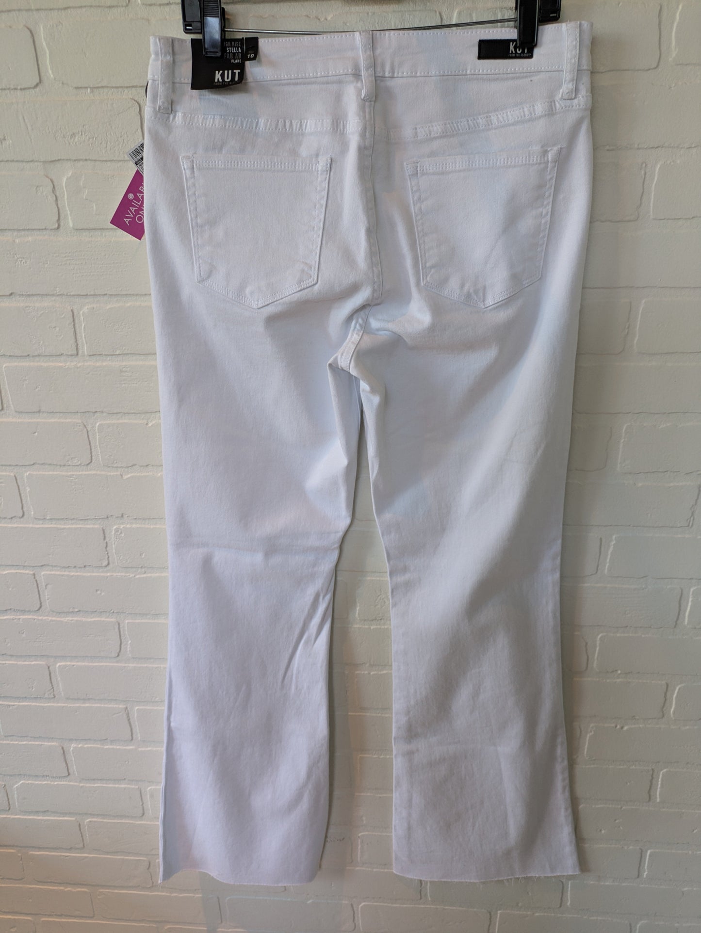 White Denim Jeans Flared Kut, Size 10