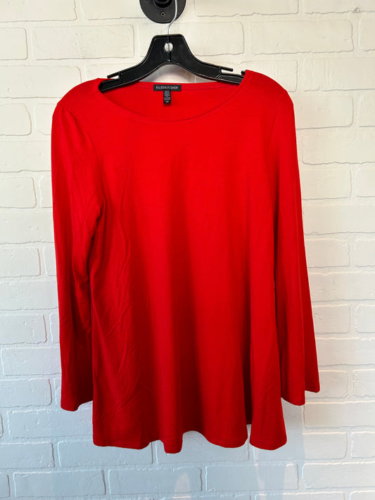 Red Top Long Sleeve Eileen Fisher, Size S