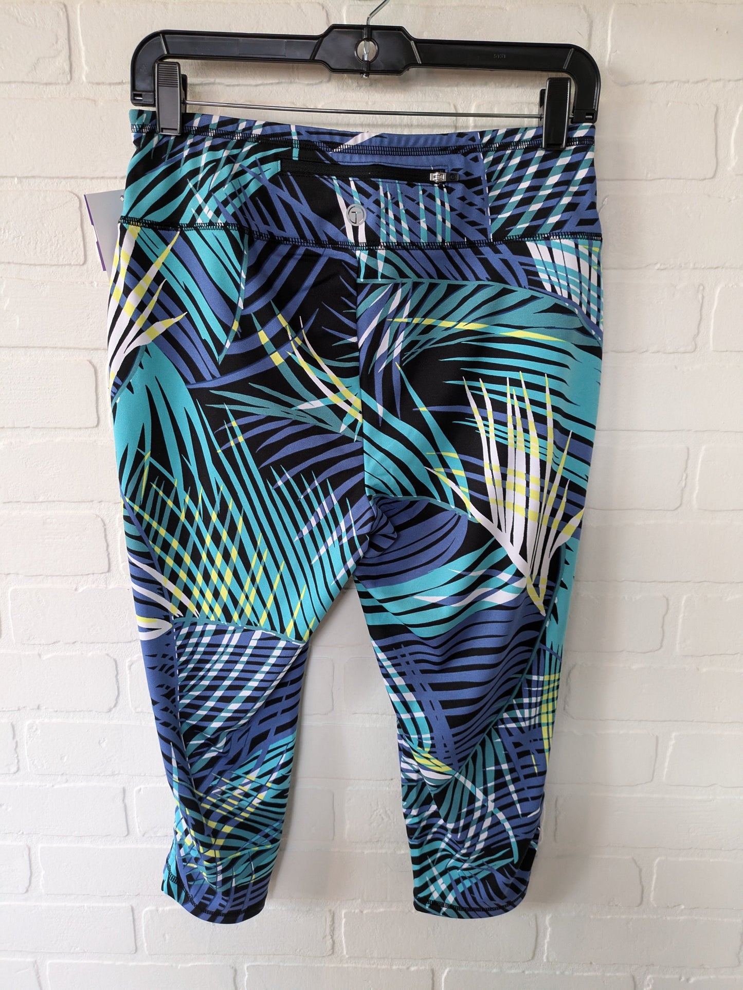 Green & Yellow Athletic Leggings Capris Talbots, Size 8petite