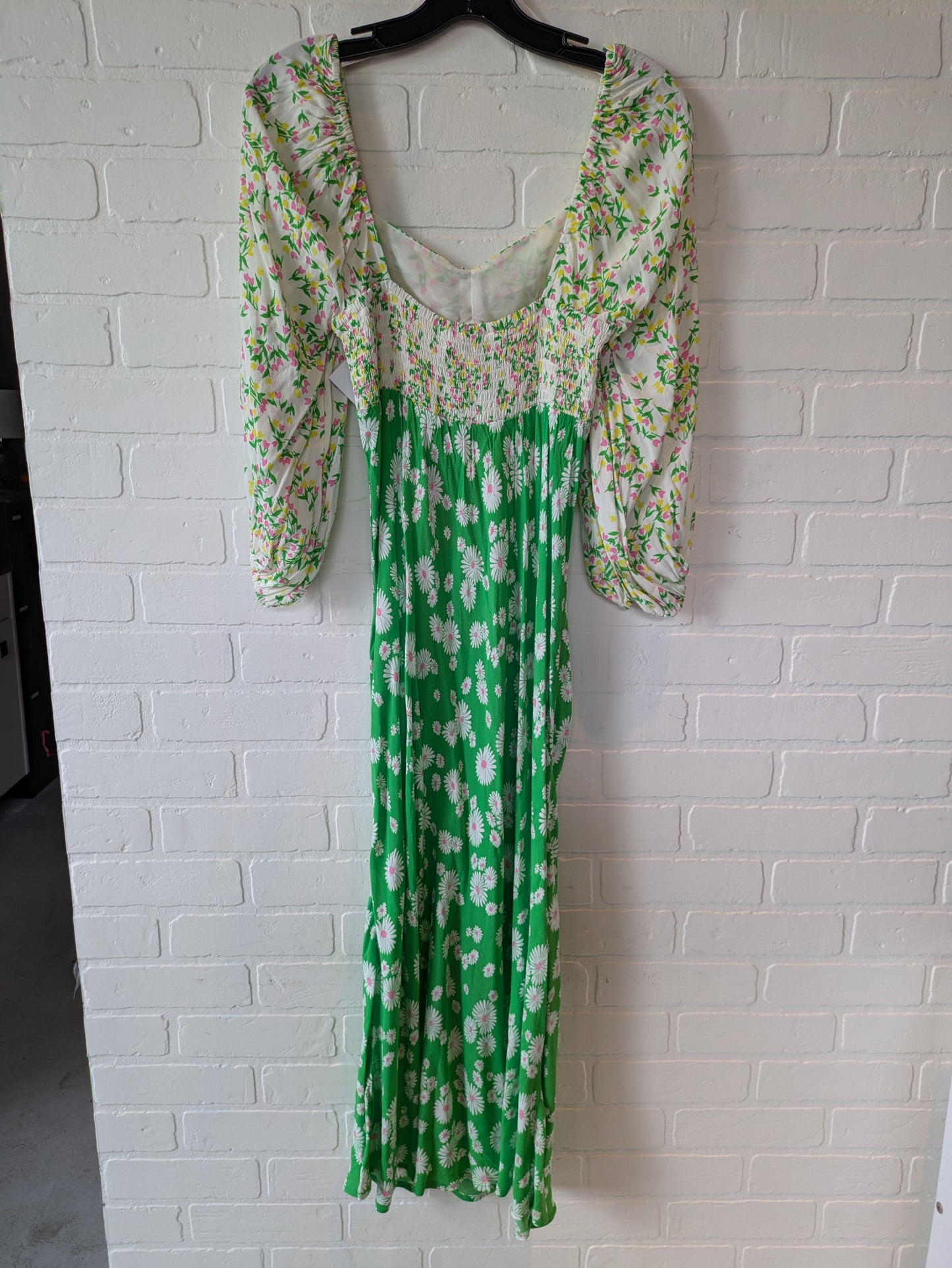 Green & Yellow Dress Casual Midi Target-designer, Size Xs