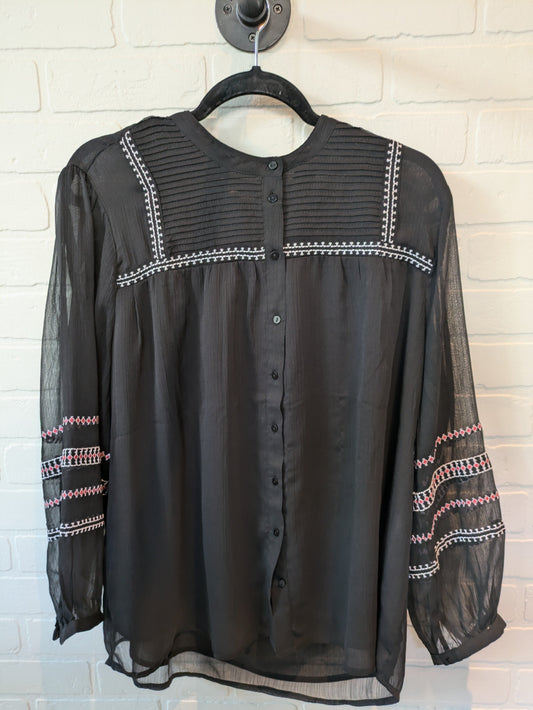 Black Top Long Sleeve Chicos, Size Xl