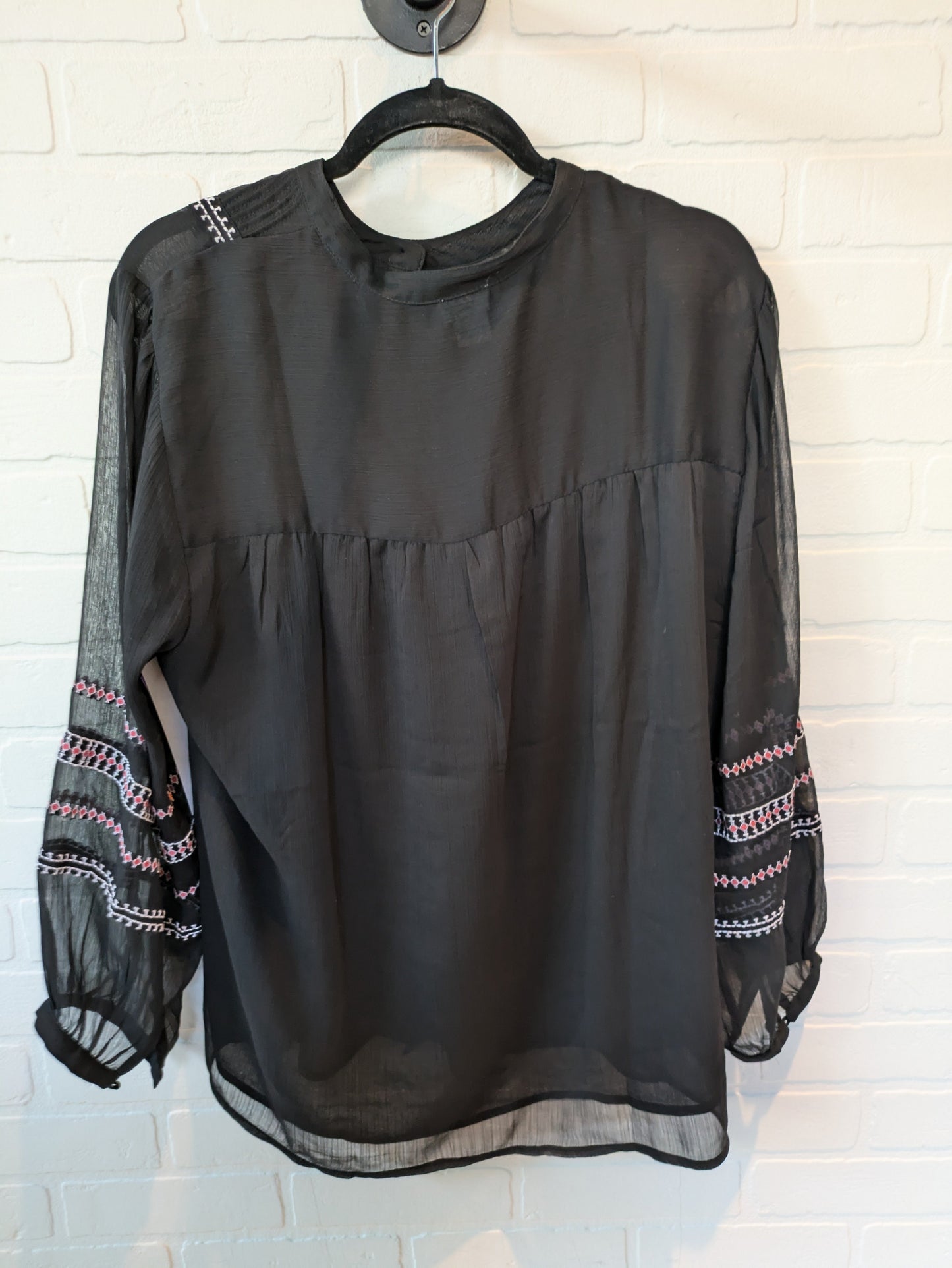 Black Top Long Sleeve Chicos, Size Xl