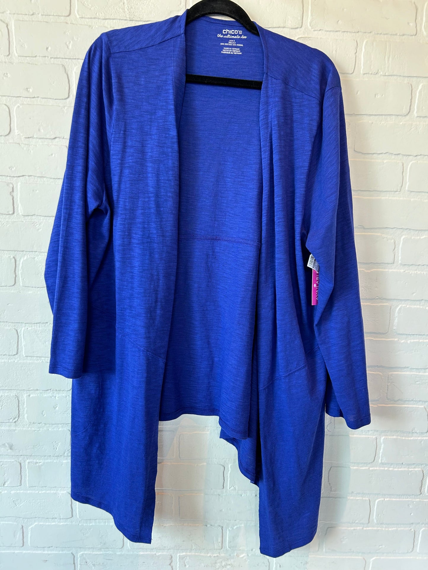 Blue Cardigan Chicos, Size Xl