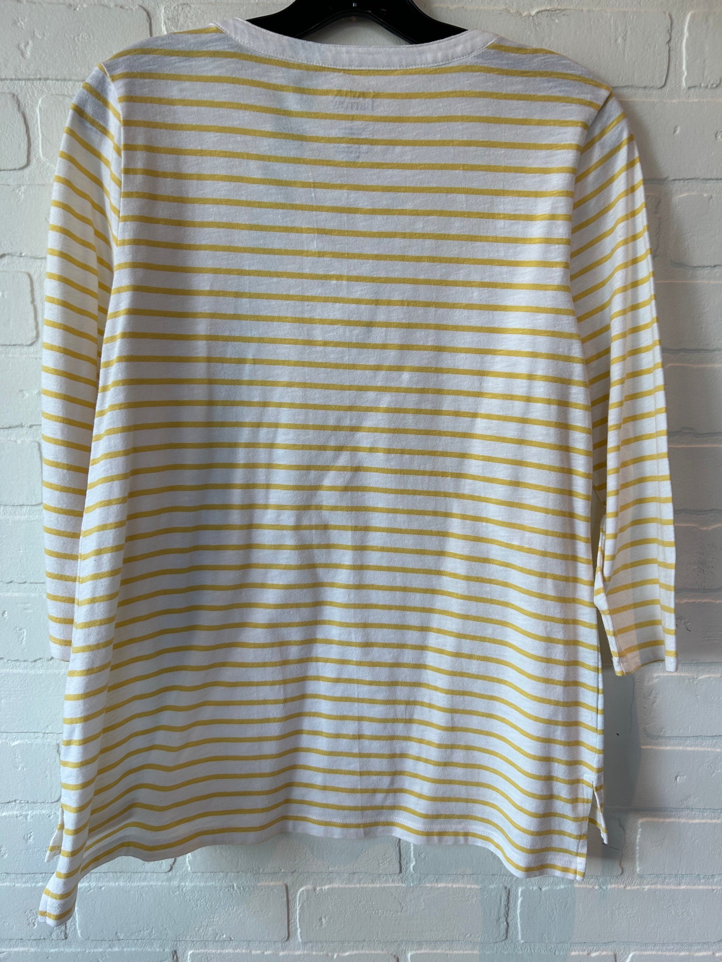 White & Yellow Top 3/4 Sleeve Croft And Barrow, Size S