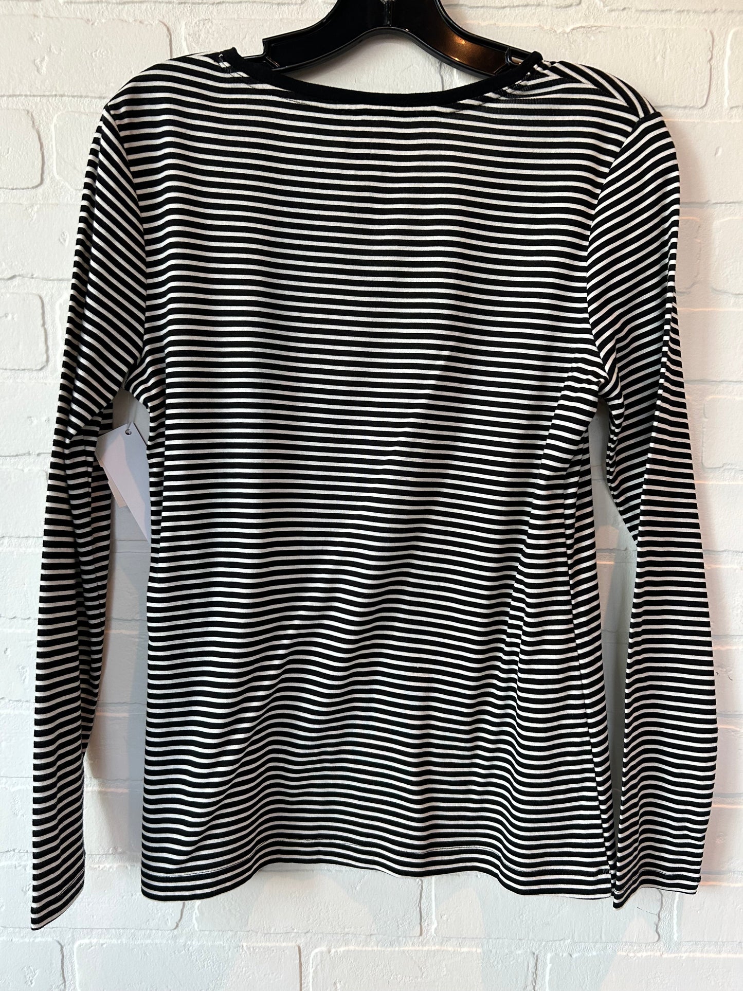 Black & White Top Long Sleeve Basic Croft And Barrow, Size S