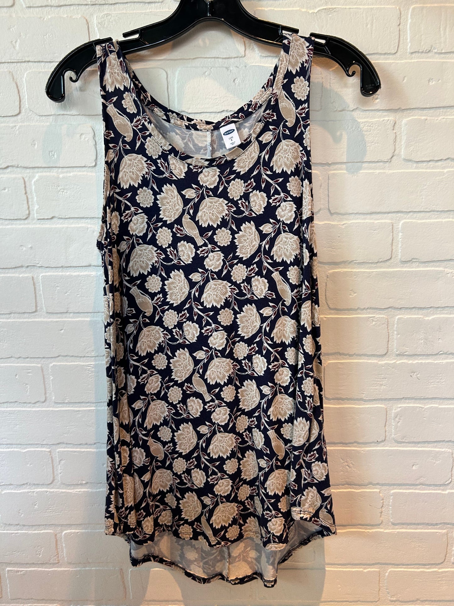 Top Sleeveless By Old Navy In Blue & Tan, Size: S