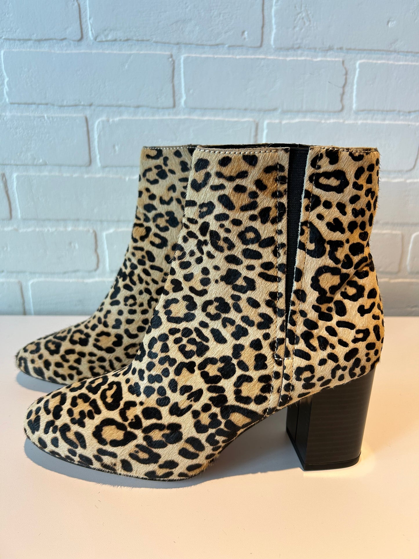 Boots Ankle Heels By Halogen In Animal Print, Size: 8