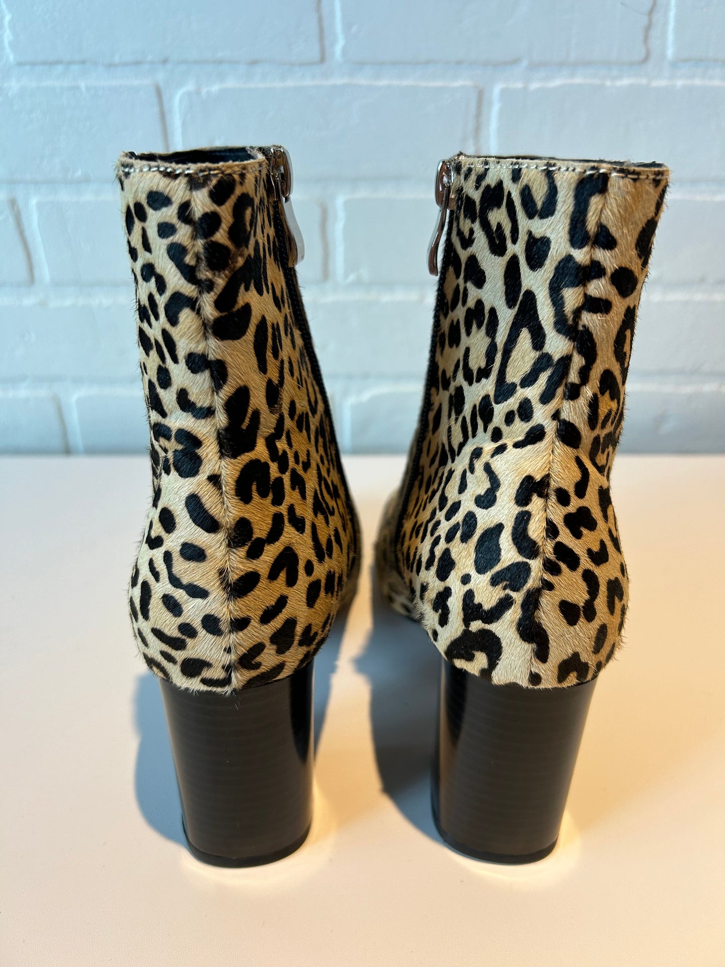 Boots Ankle Heels By Halogen In Animal Print, Size: 8