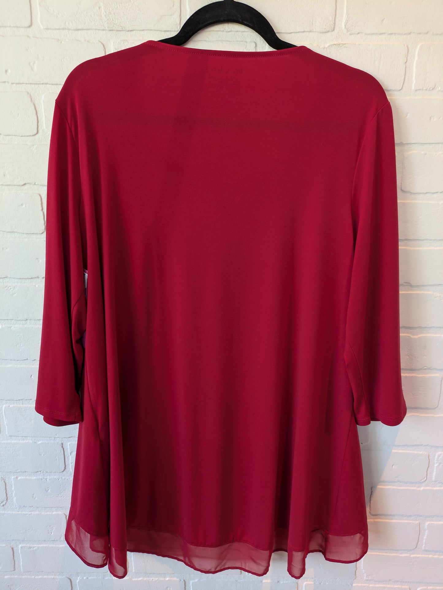 Top Long Sleeve By Chicos In Red, Size: L