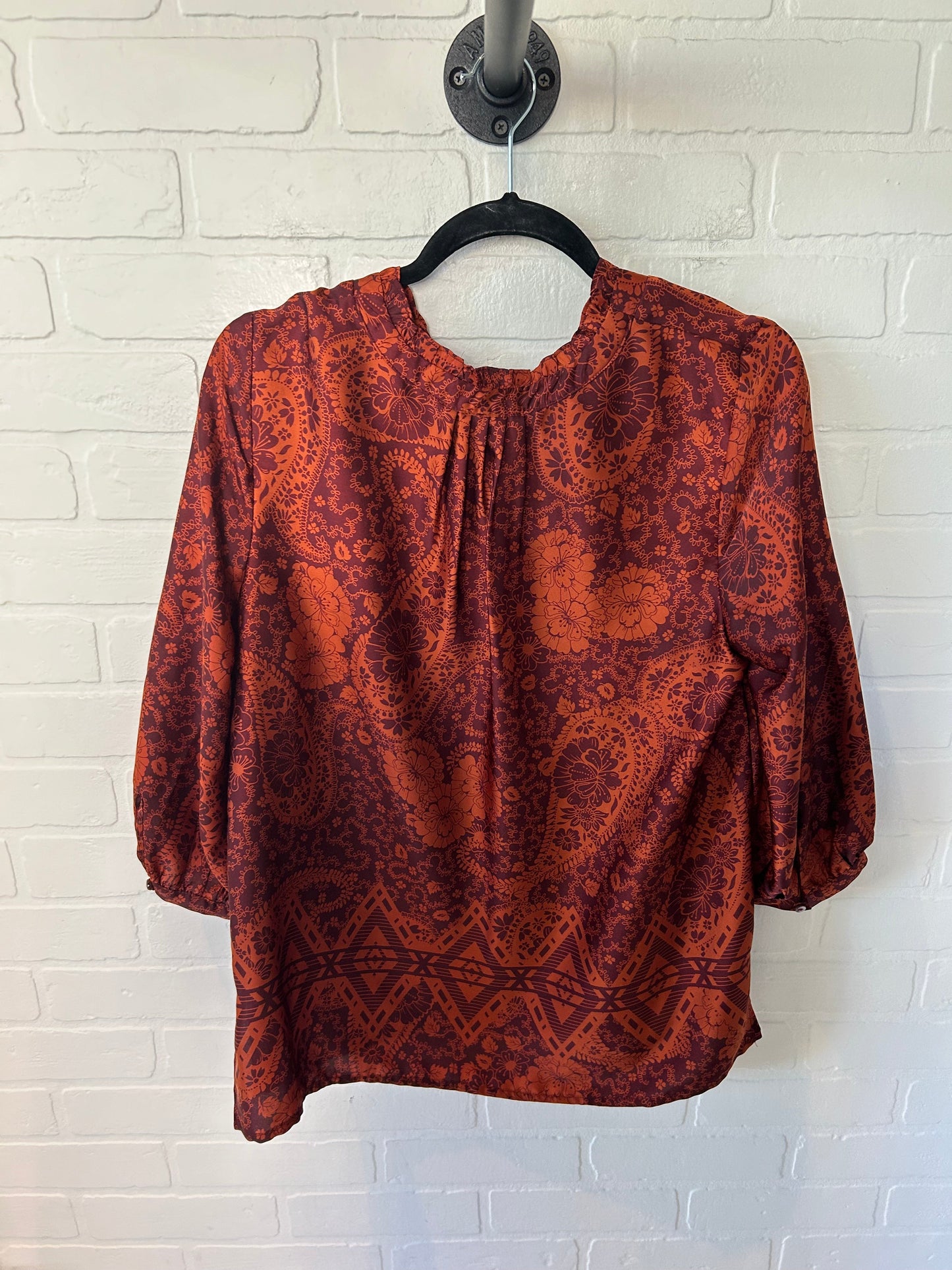 Top 3/4 Sleeve By Liz Claiborne In Orange, Size: M