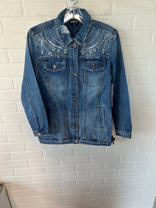 Jacket Denim By Bebe In Blue Denim, Size: Xxs