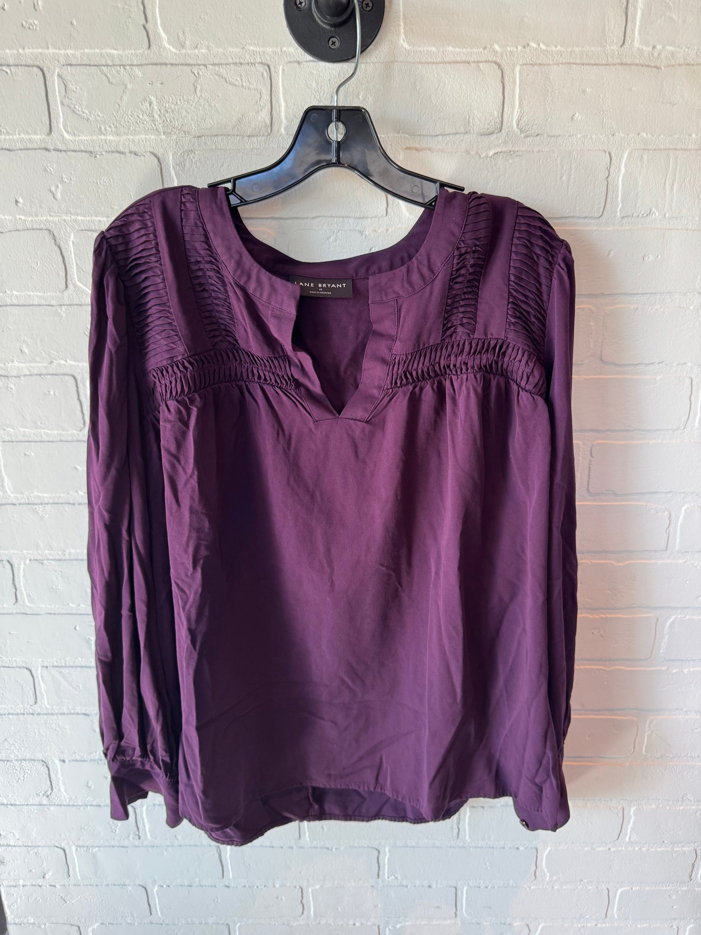 Top Long Sleeve By Lane Bryant In Purple, Size: 1x