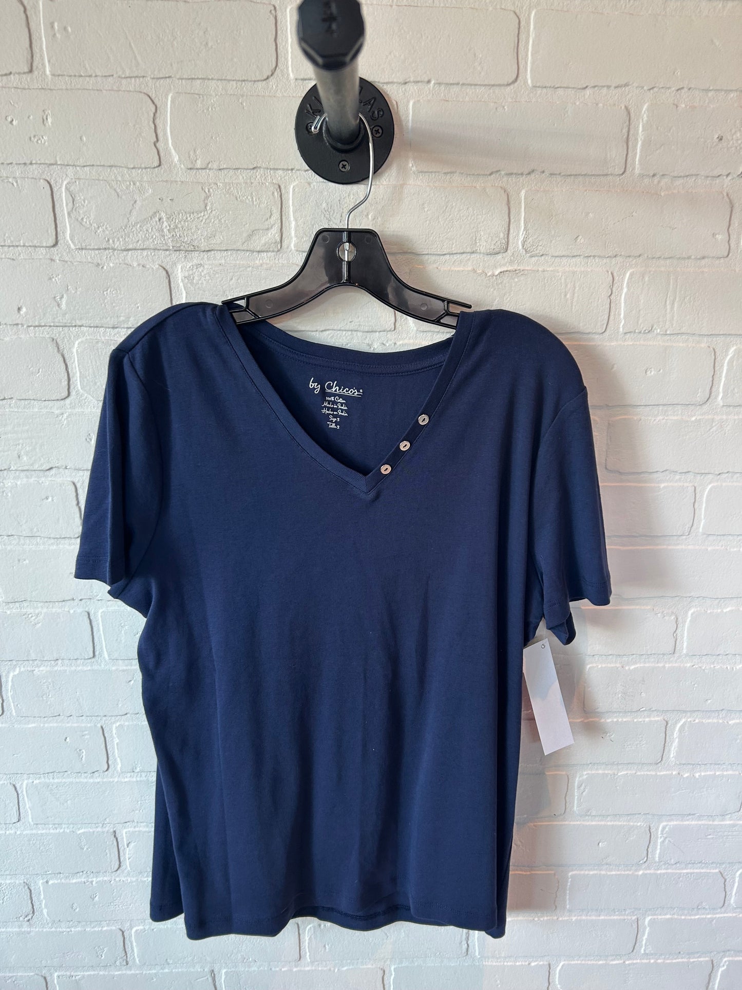 Top Short Sleeve By Chicos In Blue, Size: Xl