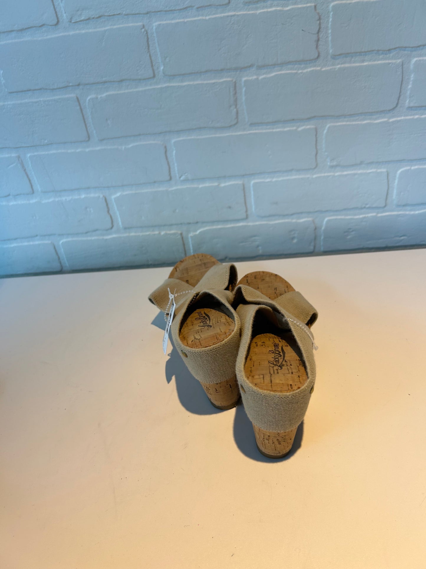 Sandals Heels Wedge By Lucky Brand In Tan, Size: 7.5