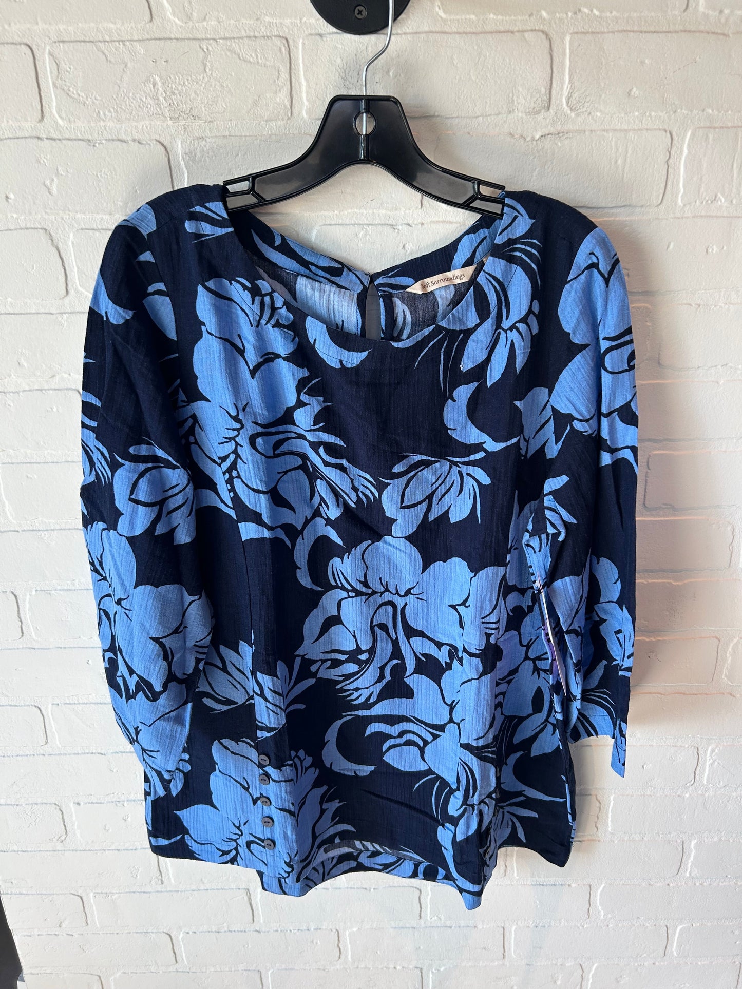 Top Long Sleeve By Soft Surroundings In Blue, Size: L