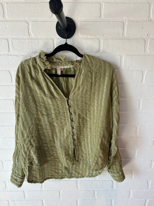 Top Long Sleeve By Pilcro In Green, Size: S