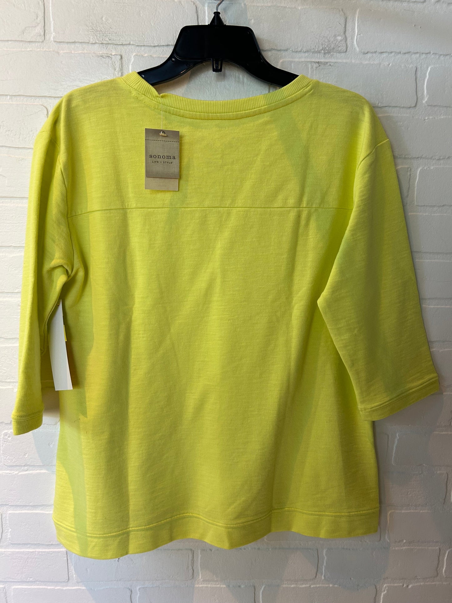 Top 3/4 Sleeve By Sonoma In Yellow, Size: L