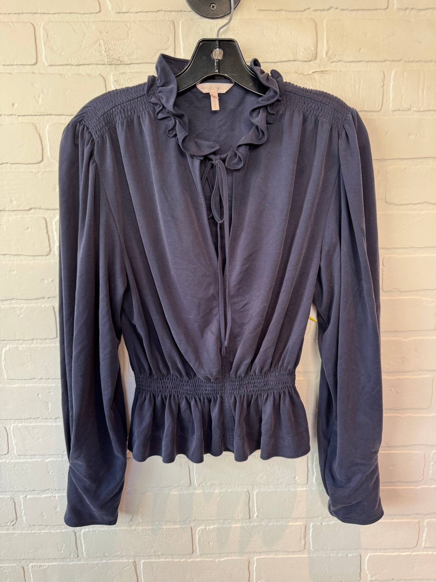 Top Long Sleeve By Rebecca Taylor In Blue, Size: M