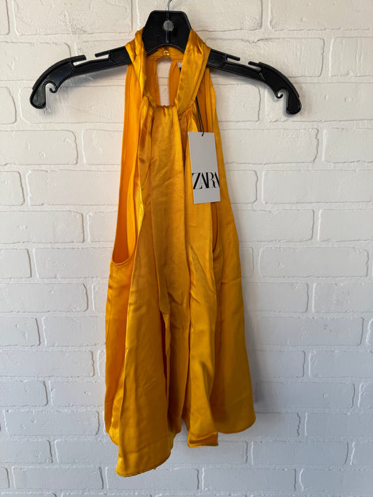 Top Sleeveless By Zara In Yellow, Size: S