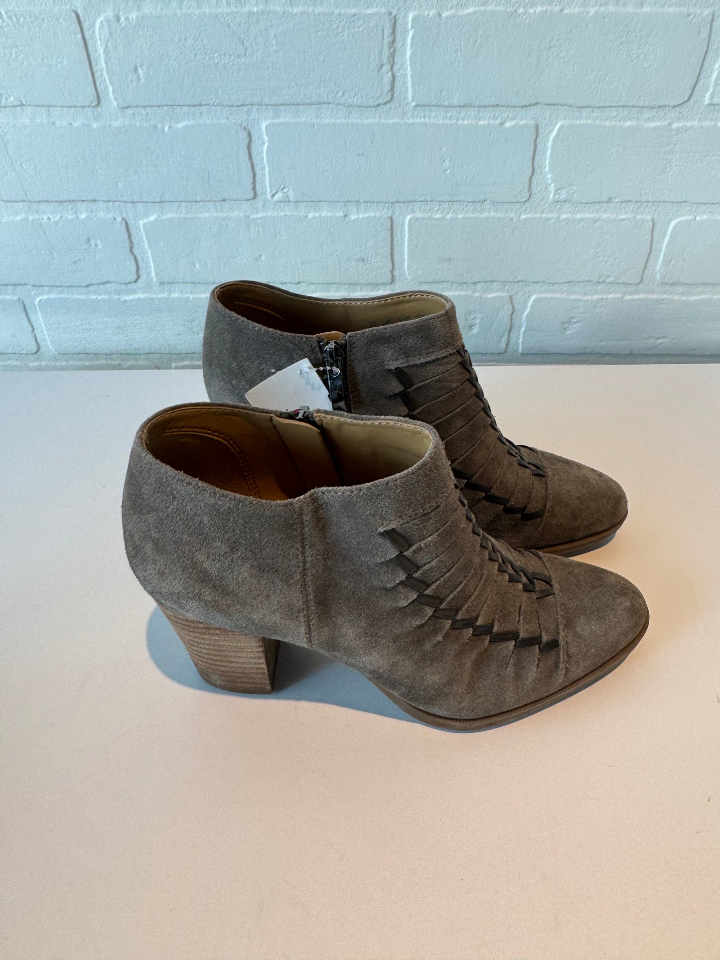 Boots Ankle Heels By Franco Sarto In Grey, Size: 7