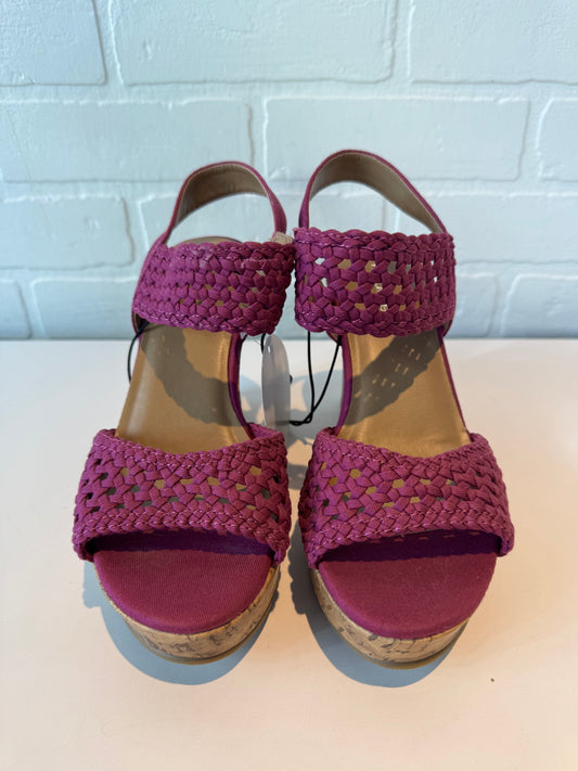 Sandals Heels Wedge By Maurices In Purple, Size: 6.5