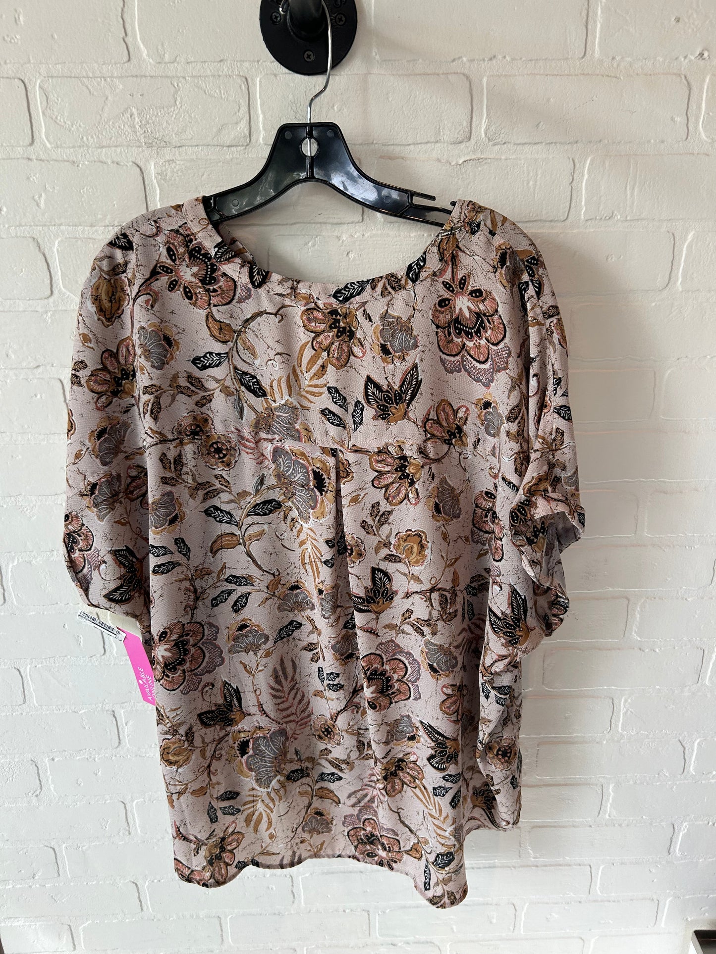 Top Long Sleeve By Maurices In Pink & Tan, Size: 2x