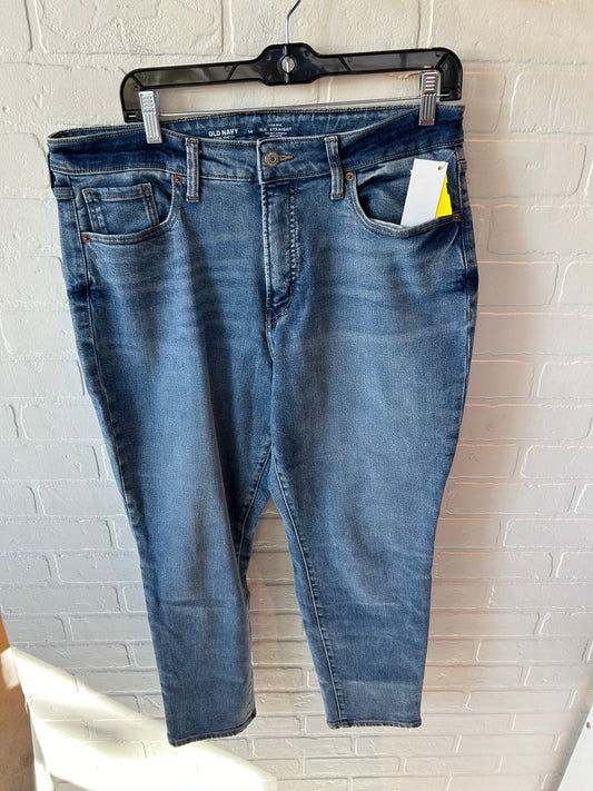 Jeans Straight By Old Navy In Blue Denim, Size: 14