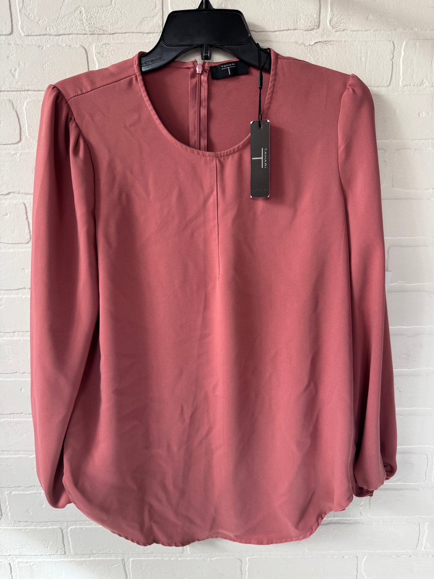 Top Long Sleeve By T Tahari In Pink, Size: S