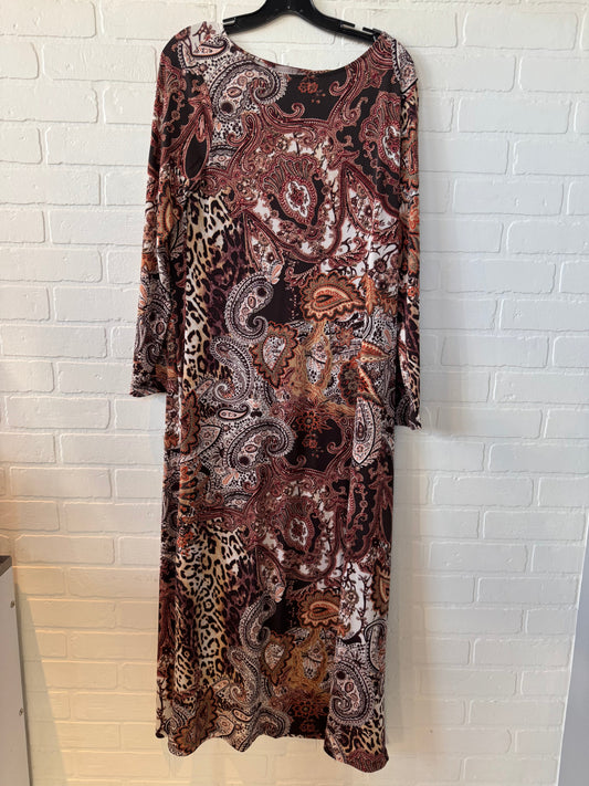 Dress Casual Maxi By Chicos In Brown, Size: L