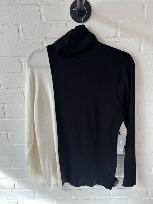 Sweater By Chicos In Black & White, Size: L