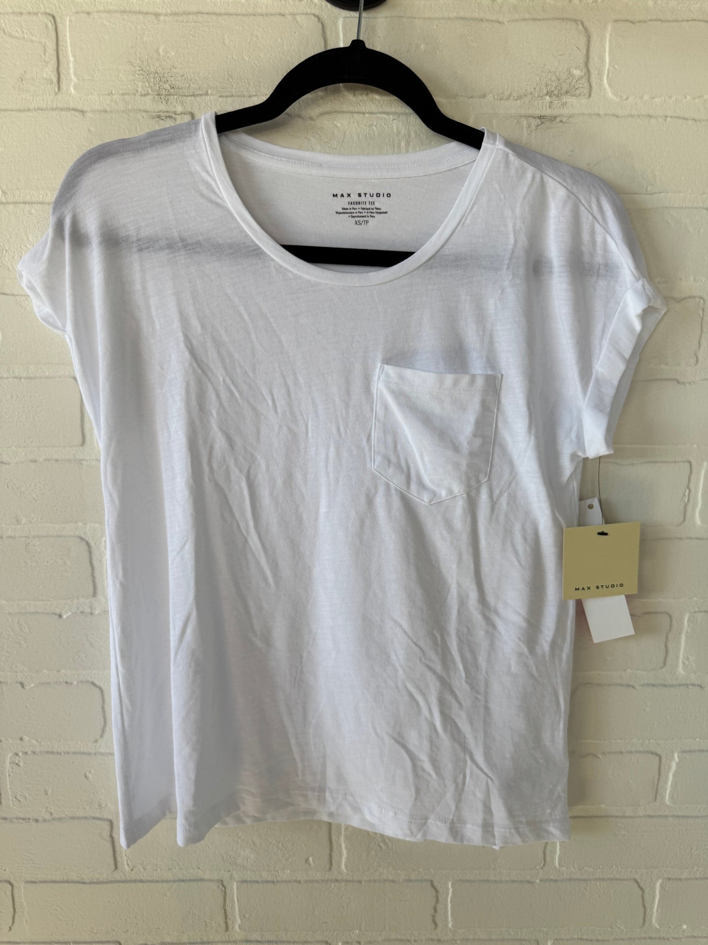 Top Short Sleeve Basic By Max Studio In White, Size: Xs